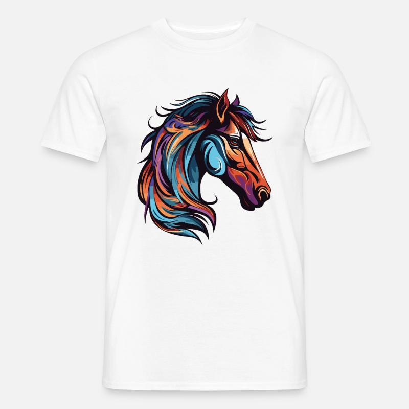 Pferd Kopf - Männer T-Shirt - Weiß