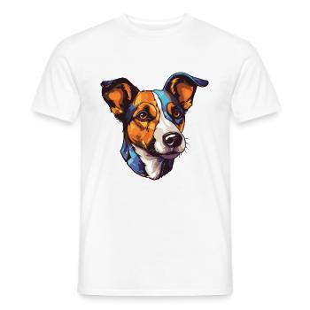 Jack Russel Terrier Hund Kopf - Männer T-Shirt - Weiß - Vorne - AI Model Male 178 dark (178cm)