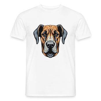 Tête de chien dogue allemand - T-shirt homme - blanc - Devant - AI Model Male 178 dark (178cm)