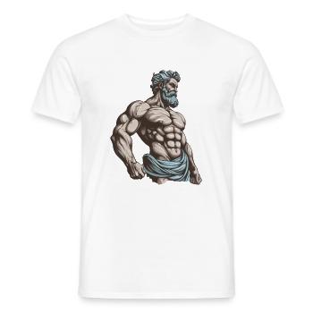 Muscles Workout Gym Bodybuilder - T-shirt homme - blanc - Devant - AI Model Male 178 dark (178cm)