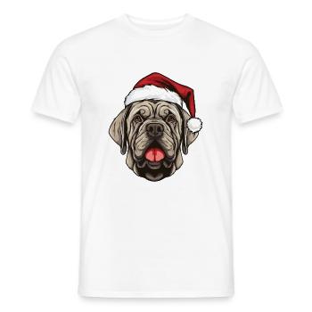 Mastiff Chien Portrait Noël - T-shirt homme - blanc - Devant - AI Model Male 178 dark (178cm)