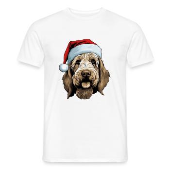 Otterhound Dog Head Christmas Portrait - Men's T-Shirt - white - Front - AI Model Male 178 dark (178cm)