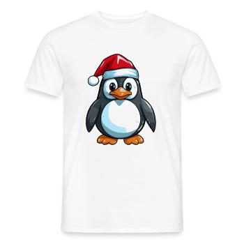Pingouin Bande Dessinée Mignon Noël Bébé Noël - T-shirt homme - blanc - Devant - AI Model Male 178 dark (178cm)