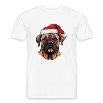 Boerboel Dog Christmas Funny Xmas - Men's T-Shirt - white - Front - AI Model Male 178 dark (178cm)