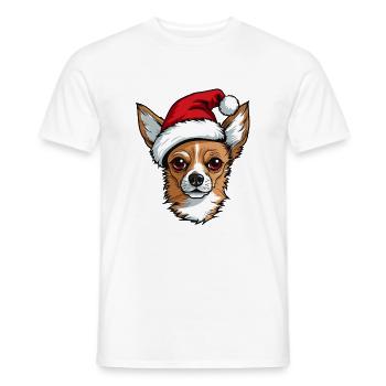 Chihuahua Dog Christmas Funny Xmas - Men's T-Shirt - white - Front - AI Model Male 178 dark (178cm)
