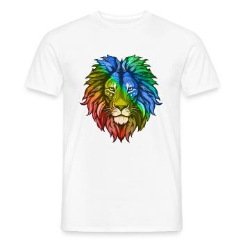 Löwe Kopf Bunt - Männer T-Shirt - Weiß - Vorne - AI Model Male 178 dark (178cm)