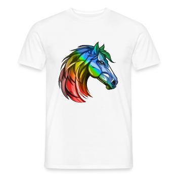 Pferd Kopf Bunt - Männer T-Shirt - Weiß - Vorne - AI Model Male 178 dark (178cm)