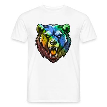 Bear Head Colorful - Men's T-Shirt - white - Front - AI Model Male 178 dark (178cm)