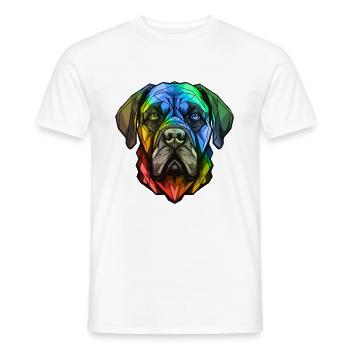 Mastiff Dog Head Colorful - Men's T-Shirt - white - Front - AI Model Male 178 dark (178cm)