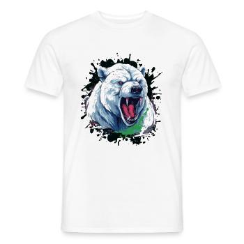 Polar Bär Kopf Porträt Eisbär Motivation Tier - Männer T-Shirt - Weiß - Vorne - AI Model Male 178 dark (178cm)