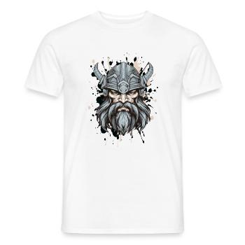 Viking Head Portrait Motivation Mythology - Men's T-Shirt - white - Front - AI Model Male 178 dark (178cm)