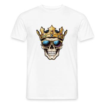 Crâne roi Couronne Tattoo - T-shirt homme - blanc - Devant - AI Model Male 178 dark (178cm)