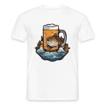 Bière de pêche - T-shirt homme - blanc - Devant - AI Model Male 178 dark (178cm)