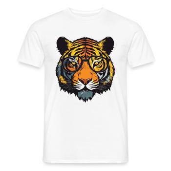 Tiger Kopf Porträt Cool - Männer T-Shirt - Weiß - Vorne - AI Model Male 178 dark (178cm)