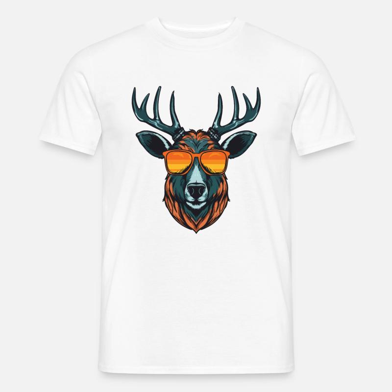 Deer Head Portrait Cool - Men's T-Shirt - white