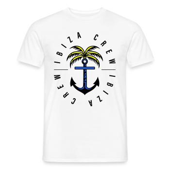 Ibiza Crew Anchor Palm Tree - Men's T-Shirt - white - Front - AI Model Male 178 dark (178cm)