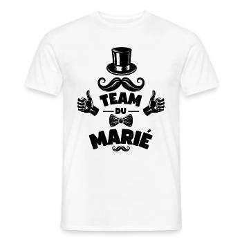 team du marié EVG - T-shirt homme - blanc - Devant - AI Model Male 178 dark (178cm)