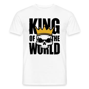 Skull and crossbones with crown King of the World - Men's T-Shirt - white - Front - AI Model Male 178 dark (178cm)