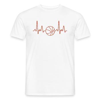 Basketball heartbeat - basketballer heart - Men's T-Shirt - white - Front - AI Model Male 178 dark (178cm)