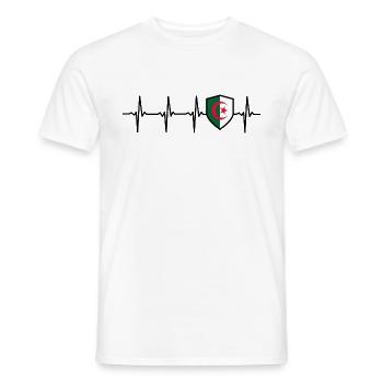 Algeria flag heartbeat badge Algeria - Men's T-Shirt - white - Front - AI Model Male 178 dark (178cm)