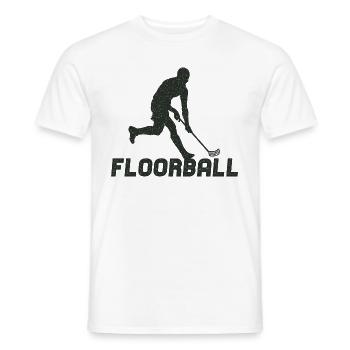 Floorball Player Silhouette Floorballer Floorball - Men's T-Shirt - white - Front - AI Model Male 178 dark (178cm)