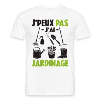 Je Peux Pas J'ai Jardin Cadeau De Jardinage - T-shirt homme - blanc - Devant - AI Model Male 178 dark (178cm)