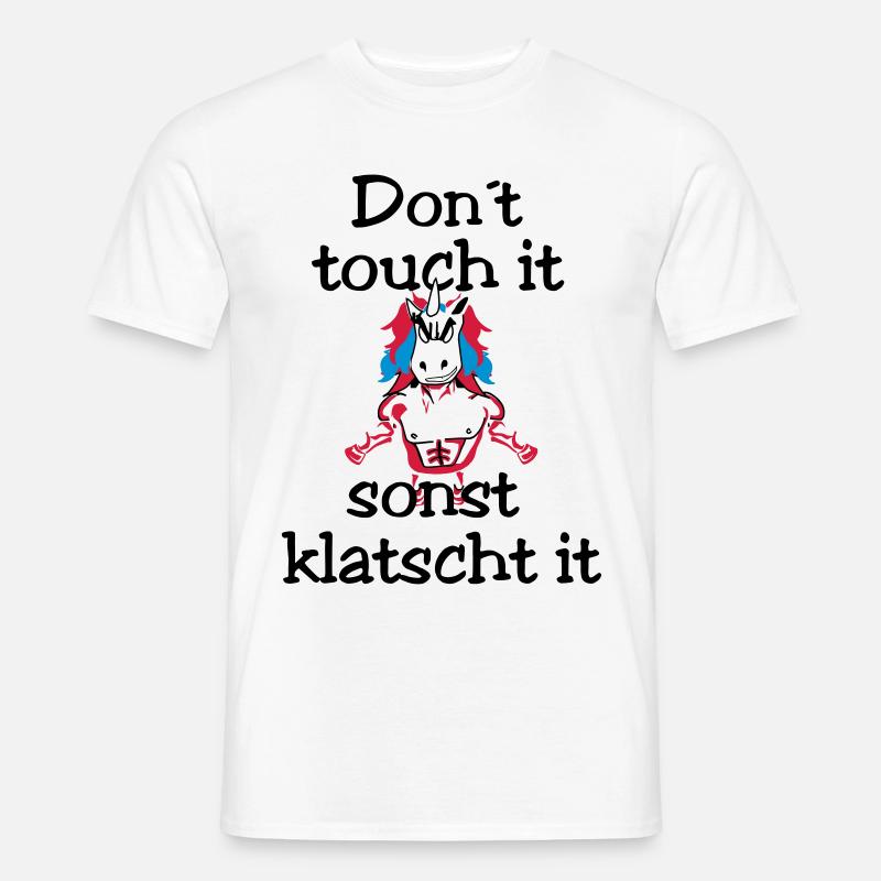 dont touch it Unicorn - Männer T-Shirt - Weiß