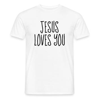 Jesus liebt dich - christliche Zitate - Männer T-Shirt - Weiß - Vorne - AI Model Male 178 dark (178cm)