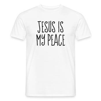Jesus ist mein Friede - christliche Zitate - Männer T-Shirt - Weiß - Vorne - AI Model Male 178 dark (178cm)