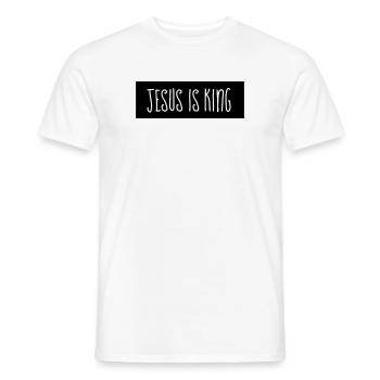 Jesus ist König - christliche Zitate - Männer T-Shirt - Weiß - Vorne - AI Model Male 178 dark (178cm)