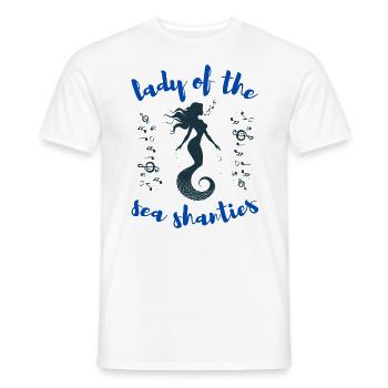 Siren Lady of the Sea Shanties Sailor - Men's T-Shirt - white - Front - AI Model Male 178 dark (178cm)