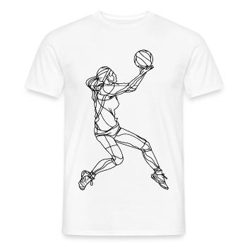 Volleyball Girl Drawing - Men's T-Shirt - white - Front - AI Model Male 178 dark (178cm)