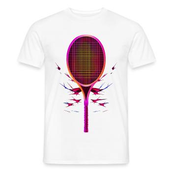 Tennis Racket Steamwave - Men's T-Shirt - white - Front - AI Model Male 178 dark (178cm)
