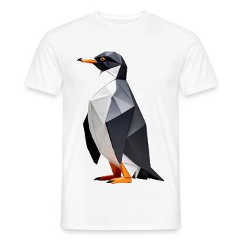 Polygon-Pinguin: Geometrische Eleganz - Männer T-Shirt - Weiß - Vorne - AI Model Male 178 dark (178cm)