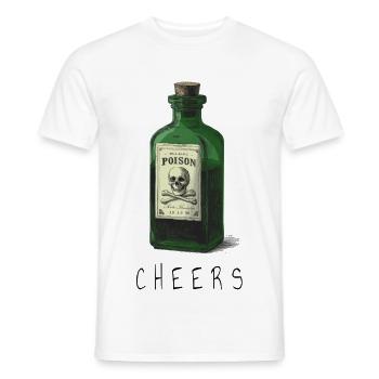 Bouteille de poison verte avec crâne - T-shirt homme - blanc - Devant - AI Model Male 178 dark (178cm)