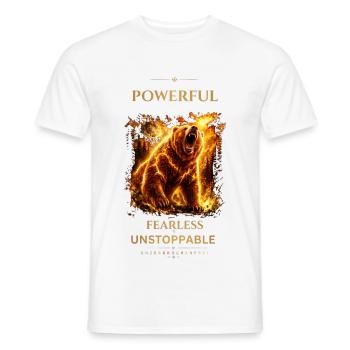 Bear- Powerful_Fearless_Unstoppable - Männer T-Shirt - Weiß - Vorne - AI Model Male 178 dark (178cm)