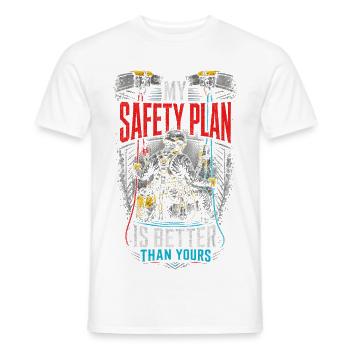 Industrial climbers - Men's T-Shirt - white - Front - AI Model Male 178 dark (178cm)