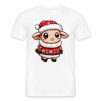 Noël des moutons - T-shirt homme - blanc - Devant - AI Model Male 178 dark (178cm)