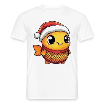 Goldfische Weihnachten - Männer T-Shirt - Weiß - Vorne - AI Model Male 178 dark (178cm)