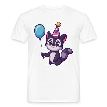 Skunk Birthday Comic Cute - Men's T-Shirt - white - Front - AI Model Male 178 dark (178cm)