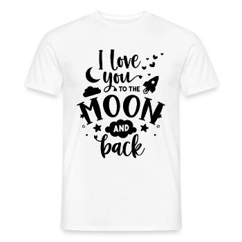 I love you to the Moon and back - Men's T-Shirt - white - Front - AI Model Male 178 dark (178cm)