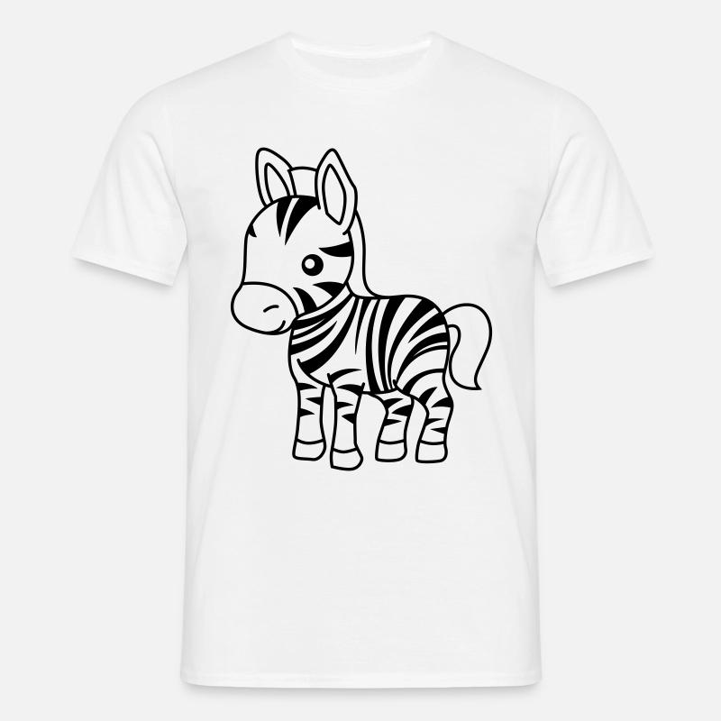 Zebra Comic Tier - Männer T-Shirt - Weiß
