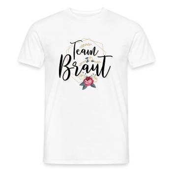 Team Braut - Junggesellinnenabschied Crew Blumen - Männer T-Shirt - Weiß - Vorne - AI Model Male 178 dark (178cm)