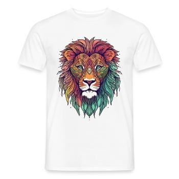 Lion - Men's T-Shirt - white - Front - AI Model Male 178 dark (178cm)