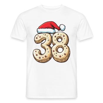38 Number Christmas - Men's T-Shirt - white - Front - AI Model Male 178 dark (178cm)