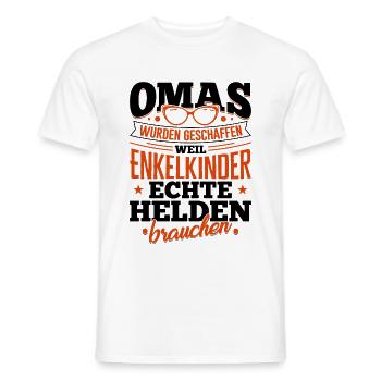 Oma Enkelkinder echte Helden Familie Enkel Spruch - Männer T-Shirt - Weiß - Vorne - AI Model Male 178 dark (178cm)