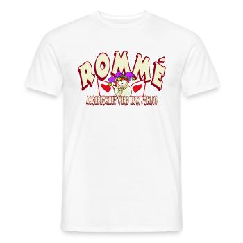 Rommé - Abgerechnet wird zum Schluß - Männer T-Shirt - Weiß - Vorne - AI Model Male 178 dark (178cm)