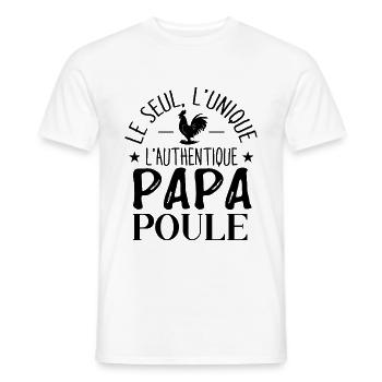 Papa poule - cadeau papa fête des pères - T-shirt homme - blanc - Devant - AI Model Male 178 dark (178cm)