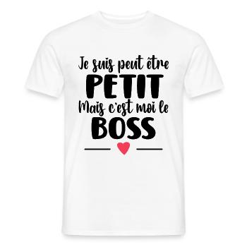 C'est Moi Le Boss Cadeau Bébé Garçon Humour - T-shirt homme - blanc - Devant - AI Model Male 178 dark (178cm)