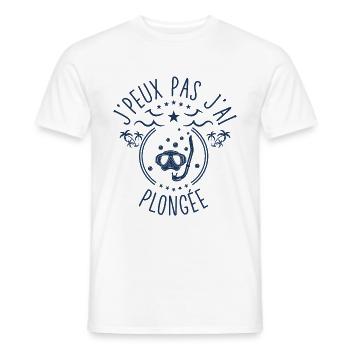 J'Peux Pas J'ai Plongée Sous-Marine Idée Cadeau - T-shirt homme - blanc - Devant - AI Model Male 178 dark (178cm)